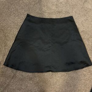 black satin skirt